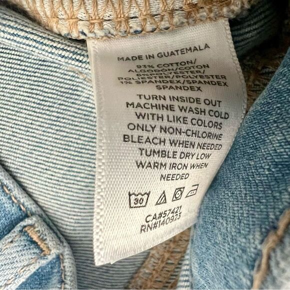 LOFT Frayed High Rise Skinny Jeans Raw Hem Light Blue Wash Size 2 / 26 - Picture 10 of 10